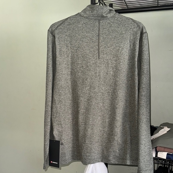 Lululemon Soft Jersey Half Zip M/Heathered Slate Brown/Heathered Army Green - Picture 5 of 6